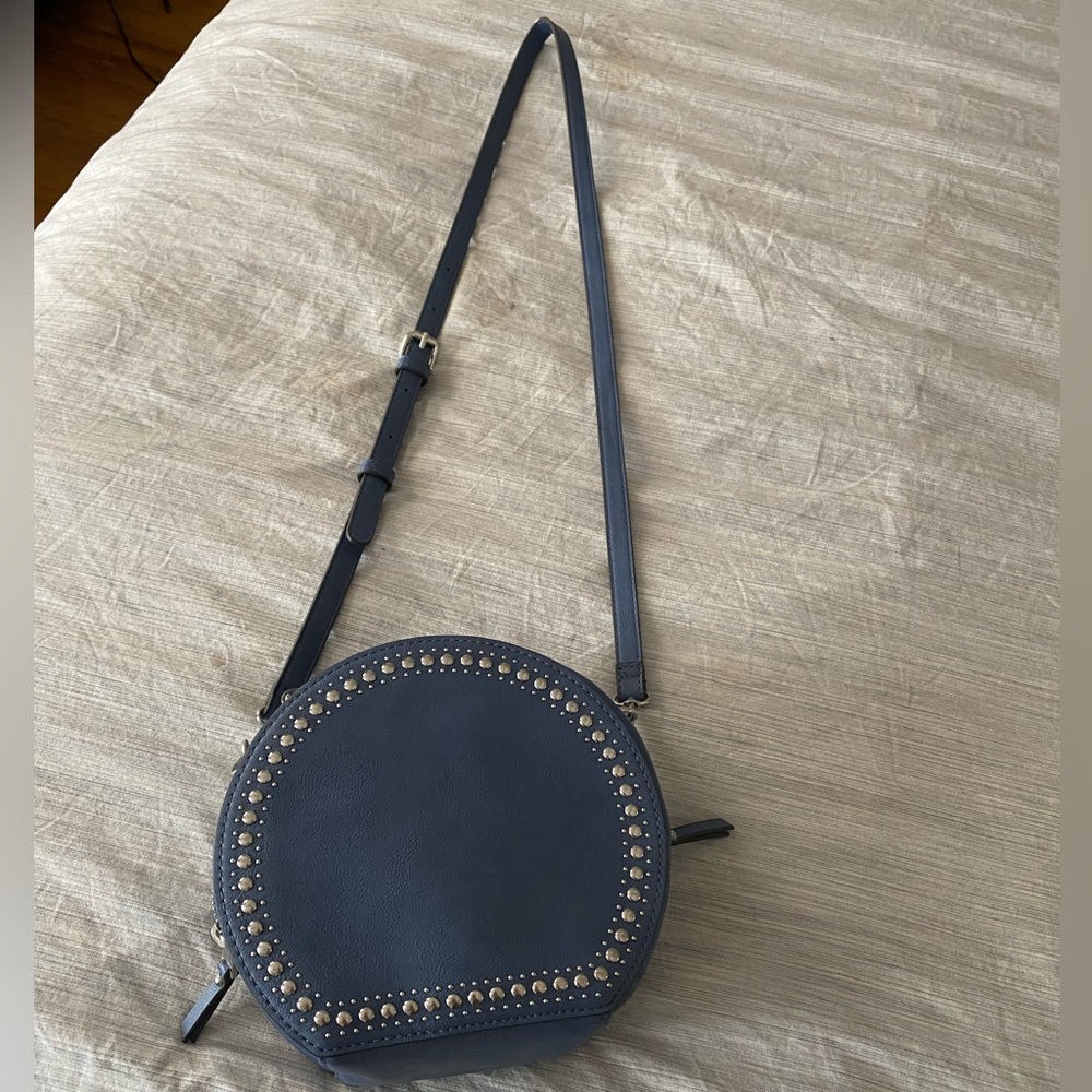 Blue Leather Crossbody